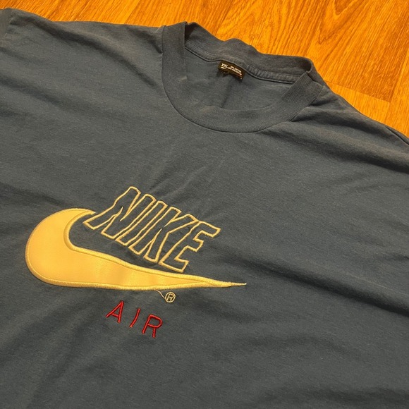 Vintage 90s Nike Air Shirt Adult 2XL Blue Big Logo Single Stitch‎ Michael Jordan - Picture 5 of 8